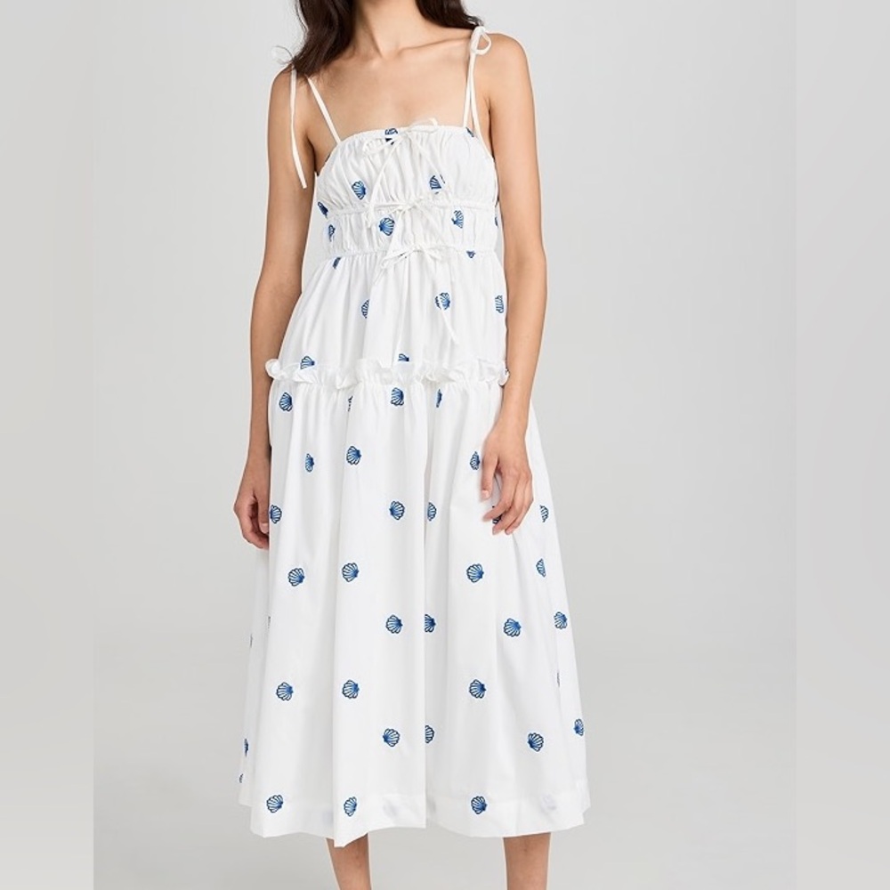 NWT En Saison Alani Seashell Embroidery Midi Dress